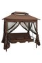 Extendable rocking chair with canopy, brown