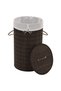 Bamboo laundry basket, dark brown, round - 2