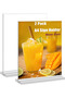 Acrylic Sign Holder A4, 2Pack Durable Clear Double-Sided Display Stand Premium, Menu & Ad Frame