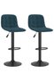 Bar stools, 2 pcs., blue, Velvet - 2