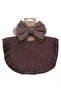 - Ava Small Ribbon Headband & Baby Bib Set - Dark Brown - 2