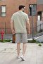 Mint Green 100% Cotton Piece Crew Neck Shorts T-Shirt Set E7359 - 3