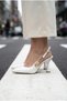 Clair D’Héritage Pointed Toe Summer 8cm Heel Buckle Detail Women's Slingback Heeled Shoes - 7