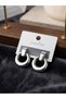 Silver Hoop Earrings Stylish Minimal Geometric Design Daily and Special Use Jewelry - 2