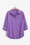 Women's 3-Pack Lilac Purple Pink Cotton Pcs Oversized Cotton Pcs Linen Single Pocketed Casual Shirts - 3