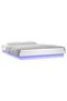 Bed frame with LED, white, 140x190 cm, solid wood - 4