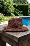Wide Brim Ethnic Texture UV Protection Straw Cowboy Hat - 5