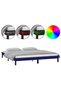 Bed frame with LED, black, 140x190 cm, solid wood - 2