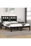 Bed frame, black, 140x190 cm, solid pine wood