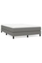 Box spring bed frame, dark grey, 140x200 cm, textile - 2