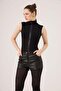 Turtleneck Sleeveless Layla Cashmere Blouse Black - 3
