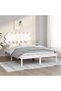 Double bed frame 4FT6, white, 135x190 cm, solid wood