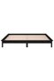 Bed frame with LED, black, 140x190 cm, solid wood - 7