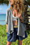 Italian Gray Ş Shawl Collar Double Sleeve D Textured Asymmetrical Casual D Woven Cardigan 70 50 - 5