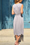 Italian Gray K Double-Breasted Collar Shoulder B Ruched Y Soft-Textured Elastic Waist D Woven Dress 110 35 - 2