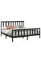 Bed frame, black, 200x200 cm, solid pine wood - 3
