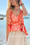 Italian Orange Strappy D Patterned Y Soft-Textured A-Form Fit Casual D Woven Blouse 65 50 - 3