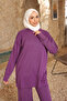 Purple Cuffed Tunic with Trousers Modal Set - 4