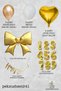 Gold White Theme with Gold Bow Balloons and Gold Banner Birthday Decoration Balloon Set Set241 - 2