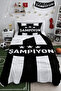 Champion Black and White Single Pique Bedspread Set Children's Room Piqué Bedspread