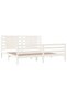 Bed frame, white, 200x200 cm, solid pine wood - 4
