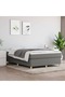 Box spring bed frame, dark grey, 140x200 cm, textile