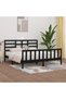Bed frame, black, 200x200 cm, solid pine wood
