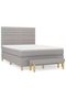 Continental bed, light gray, 140x200 cm, textile material - 2