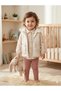Baby Girl 3-Piece Set with Stoned Ruffle Hat and Floral Muslin Shirt