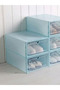 Stackable shoe storage box, transparent, Blue - 4