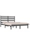 Bed frame, gray, 200x200 cm, solid pine wood - 3