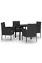 Garden table set, 5 pieces, black - 2