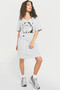 Cat Mouse Gray V-Neck Half Sleeve Knee Length Comfortable Home Dress Nightgown