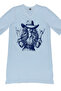 Girl in the Hat Light Blue V-Neck Half Sleeve Knee Length Comfortable Home Dress Nightgown - 2