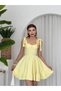 Women's Flared Mini Dress with Tie-Detail Panels on the Shoulder - 5