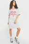 Marka Sever Gray V-Neck Half Sleeve Knee Length Comfortable Home Dress Nightgown