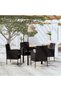 Garden table set, 5 pieces, black