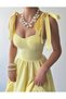 Women's Flared Mini Dress with Tie-Detail Panels on the Shoulder - 4