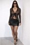 Stretch Fabric Tulle Stylish Day and Night Leopard Bady Blouse - 4