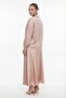 Women's Beige Summer Casual Dress with Accessories Top and Bottom Set - 4