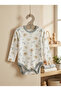 100% Organic Cotton Long Sleeve Baby Bodysuit 0-3 Months Soft Newborn Bodysuit with Snap Fasteners