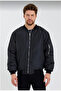 Lushiowear Men's Black Bomber Jacket Water Repellent Quilted Lined Zipper Jacket - Black - 2