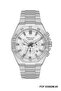 Modern Design Men's Wristwatch |   45mm Steel Case, Silver Metal Band, Silver Dial - 5