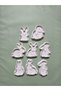 8-Piece Rabbit Set Dough Sculpting/ Cookie/ Ceramic/ Polymer Clay 8 cm Assorted Color