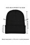 Black Unisex Folded Knitwear Plain Beret - 5