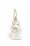 Women's Knotted Ring Detailed Tote Bag Cream - 4