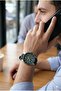 Men's Wristwatch |   46mm Steel Case, Black Silicone Strap, Turquoise Dial - 4