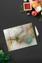 Abstract Gold and Turquoise Textured Tempered Glass Cutting Board Uv Printing in 30X40 cm Size - Bckt034 - 2