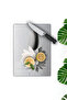 White Lotus Flower and Stone Patterned Tempered Glass Cutting Board 30X40 cm Size Uv Printing - Bckt029 - 3
