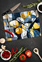 Tempered Glass Cutting Board in Navy Blue, Gray, and Gold Tones 30X40 cm Size Uv Printing - Bckt043 - 4